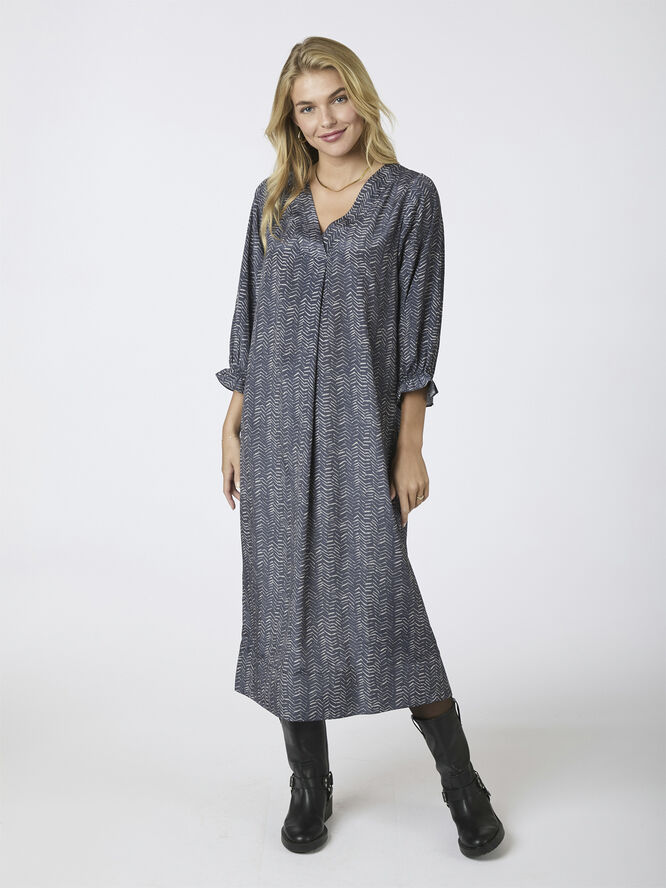 Neo Noir Palace Zigzag Duo Dress Midnight blue