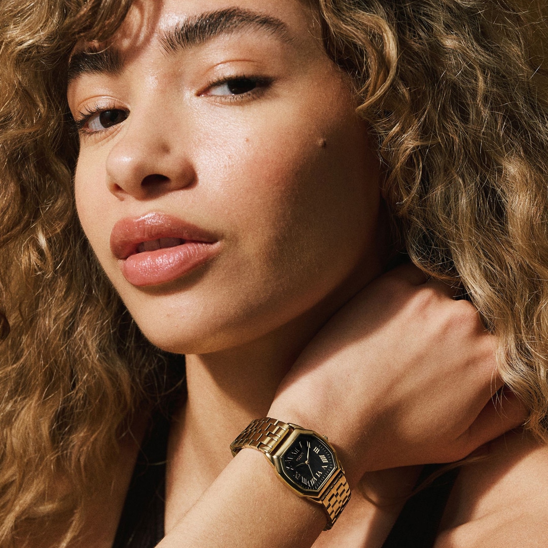 Fossil Harlow Goldig / Schwarz