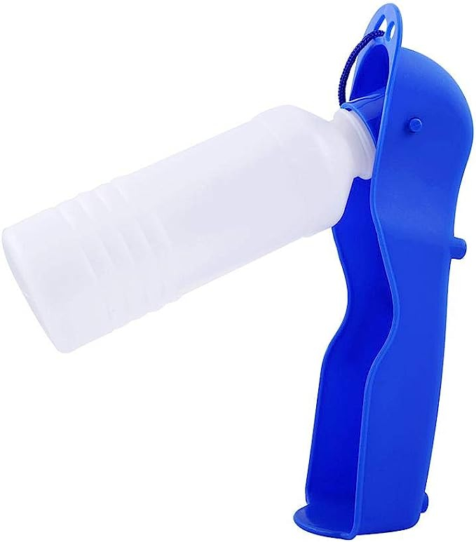 (500ml) Portabler Hunde Wasserspender Trinknapf Haustier Reise Wasserflasche - Blau / Weiss