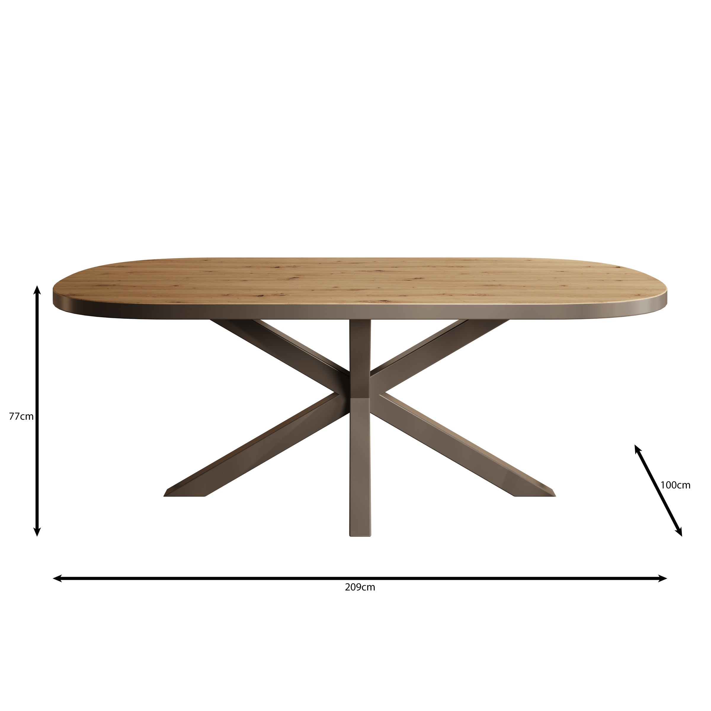 Ovelis - Eetkamertafel - Zwart eiken - 209x100x77 cm