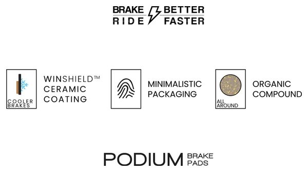 Paire de Plaquettes AMP Podium - SRAM 2019 - Revêtement Ceramic/Organique