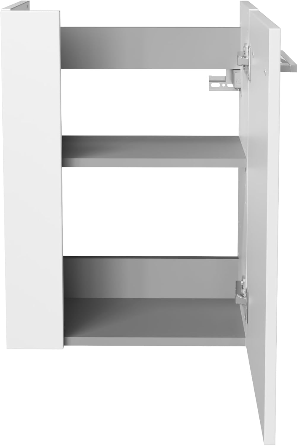 FACKELMANN SCENO Waschbeckenunterschrank schmal – Unterschrank für Waschtisch im Gäste-WC (44 cm x 60 cm x 24,3 cm) – Türanschlag rechts – SBC Badezimmerschrank hängend in Weiß