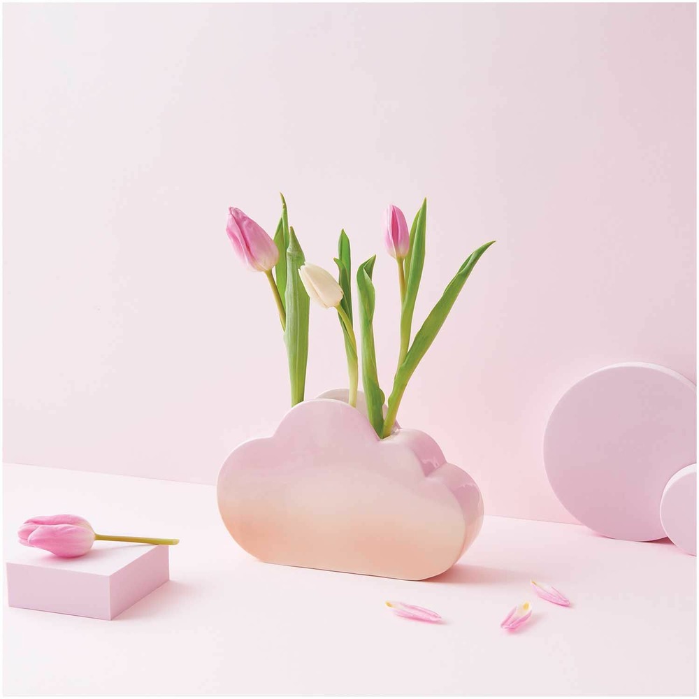 Vase en céramique nuage blanc 25 cm