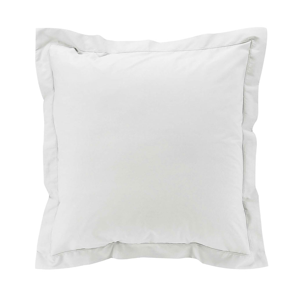 Taie d'oreiller carrée à volant percale blanc 63x63cm