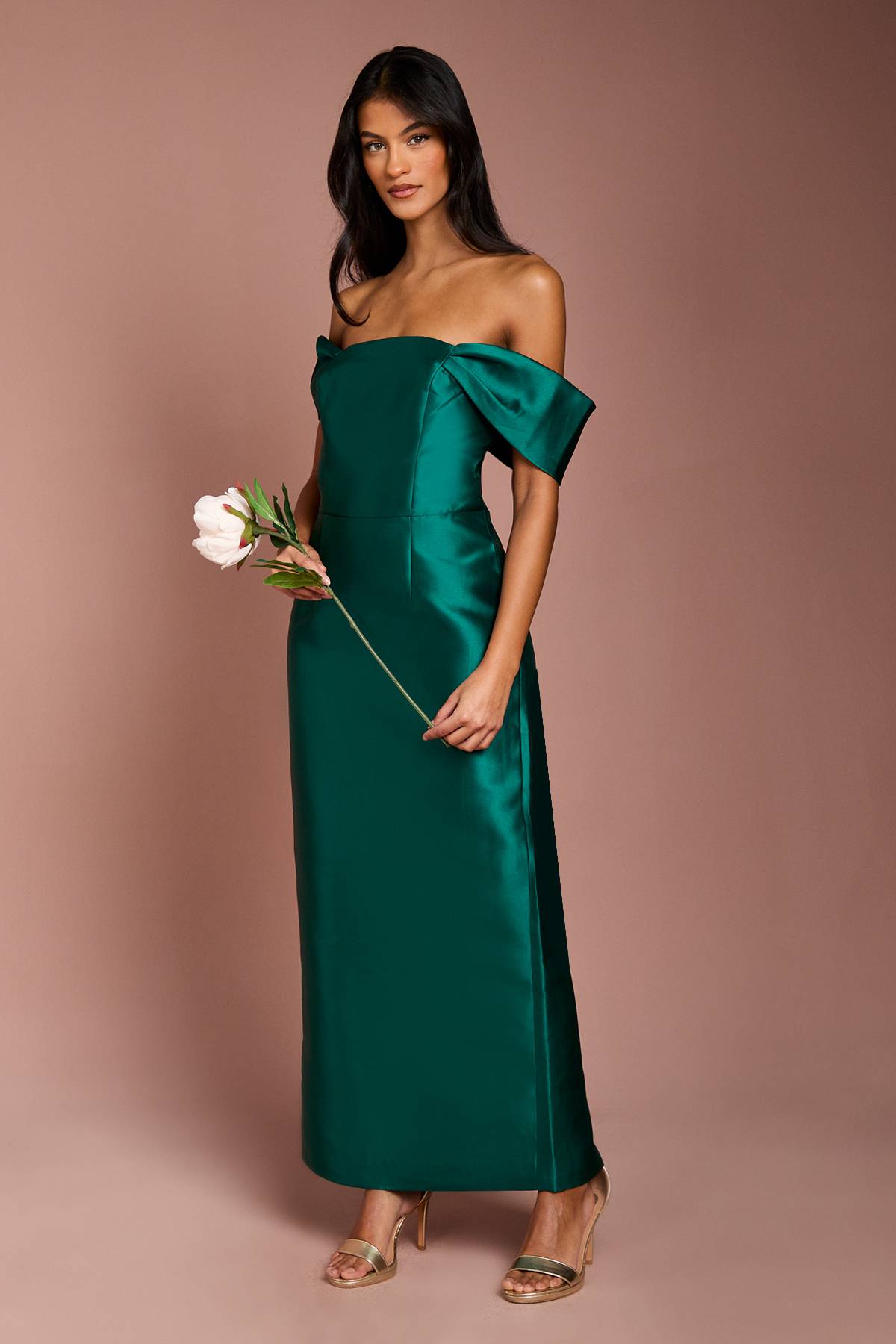 Coast Robe de Demoiselle d'Honneur Coast Honoured Petite Twill Bardot Colonne Mi-Longue