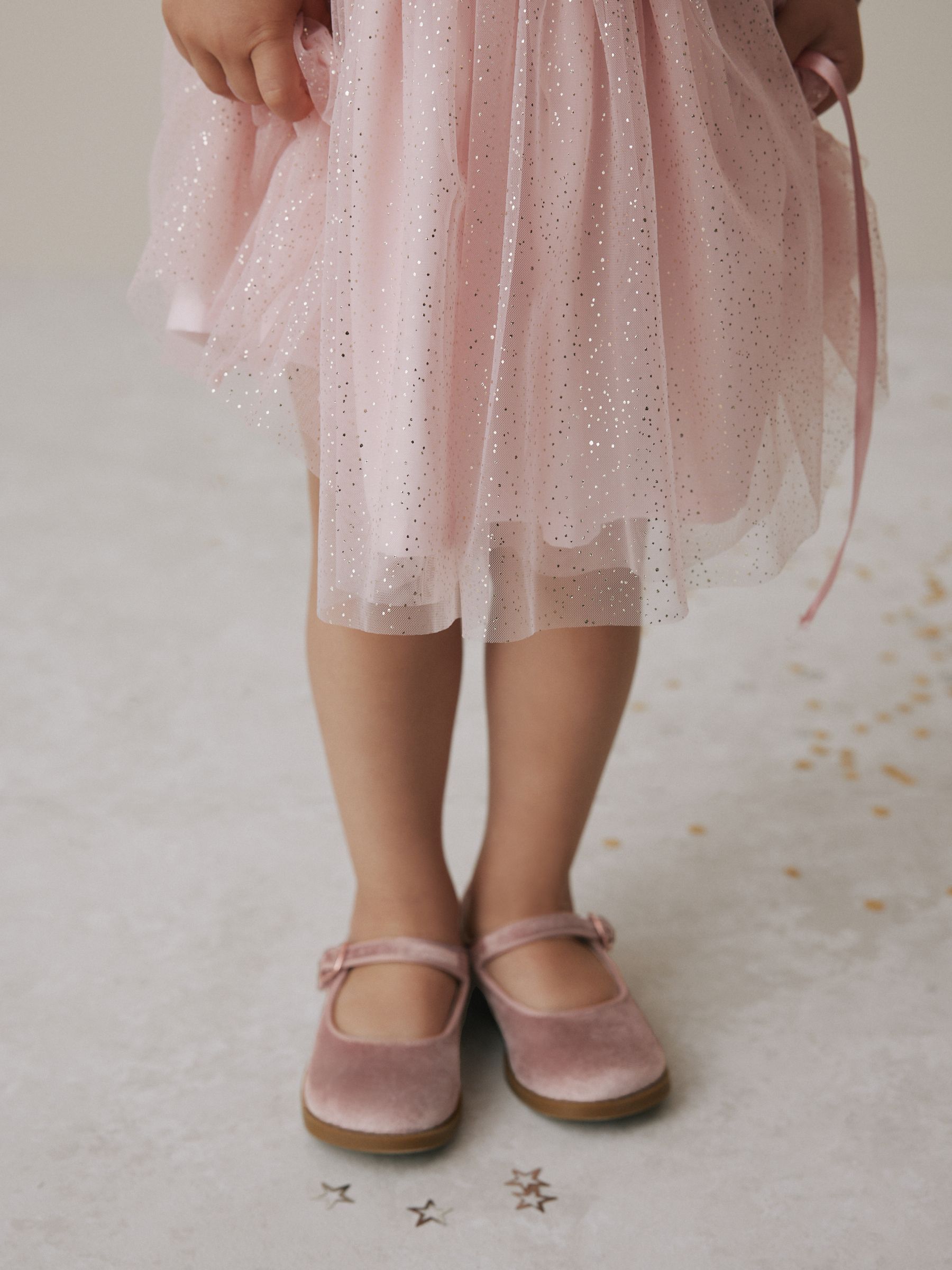Roze velours - Mary Jane-schoenen