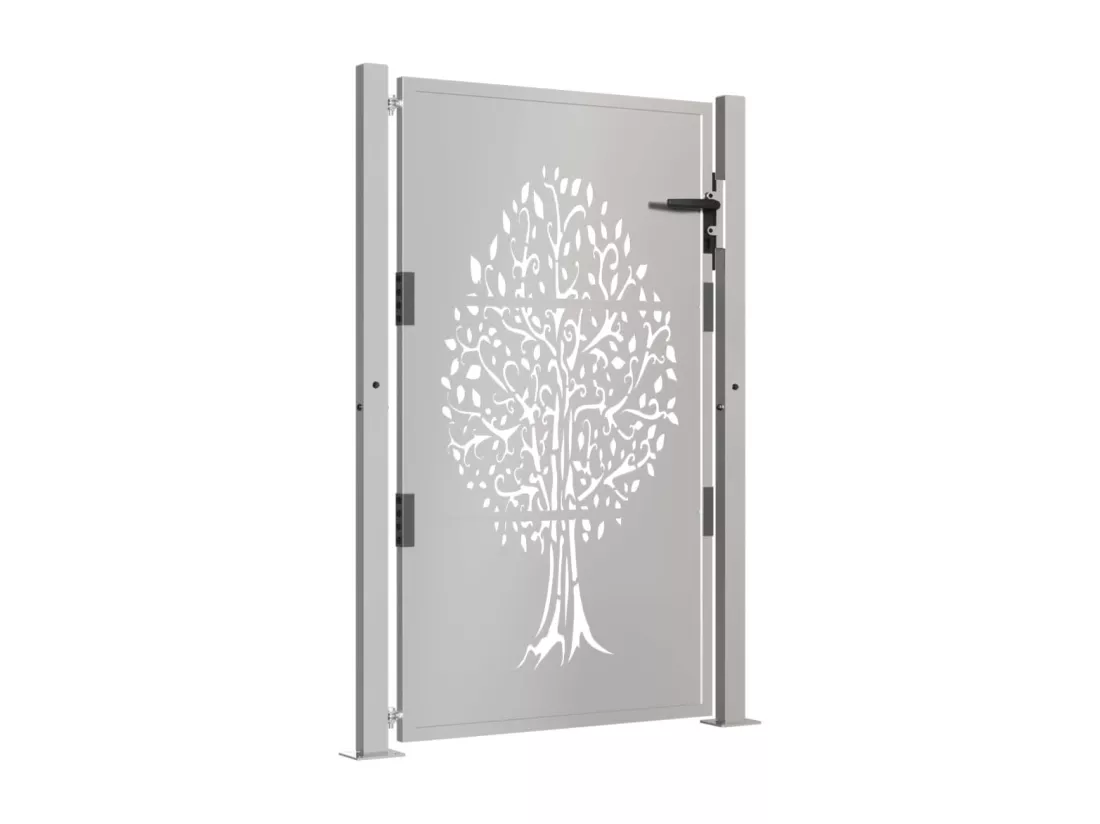 Portail de jardin 105x130 cm acier corten conception de l'arbre