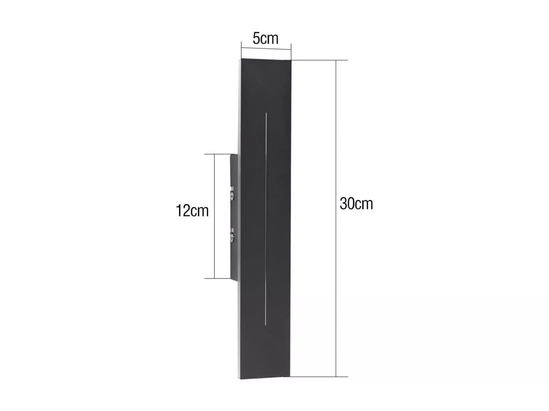 NETTLIFE Applique Murale Intérieure Applique LED 30CM Lampe de Couloir Moderne Blanc Chaud Chambre Noir Lampe d'escalier 8W Éclairage Mural