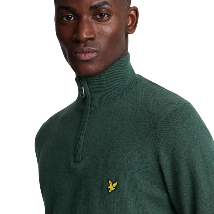 Lyle & Scott Cotton Merino Half Zip Sweater Heren