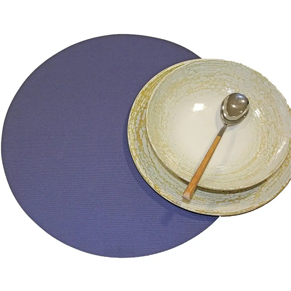 Wicotex Placemats Uni - donker blauw - rond 38cm - Teflon coating