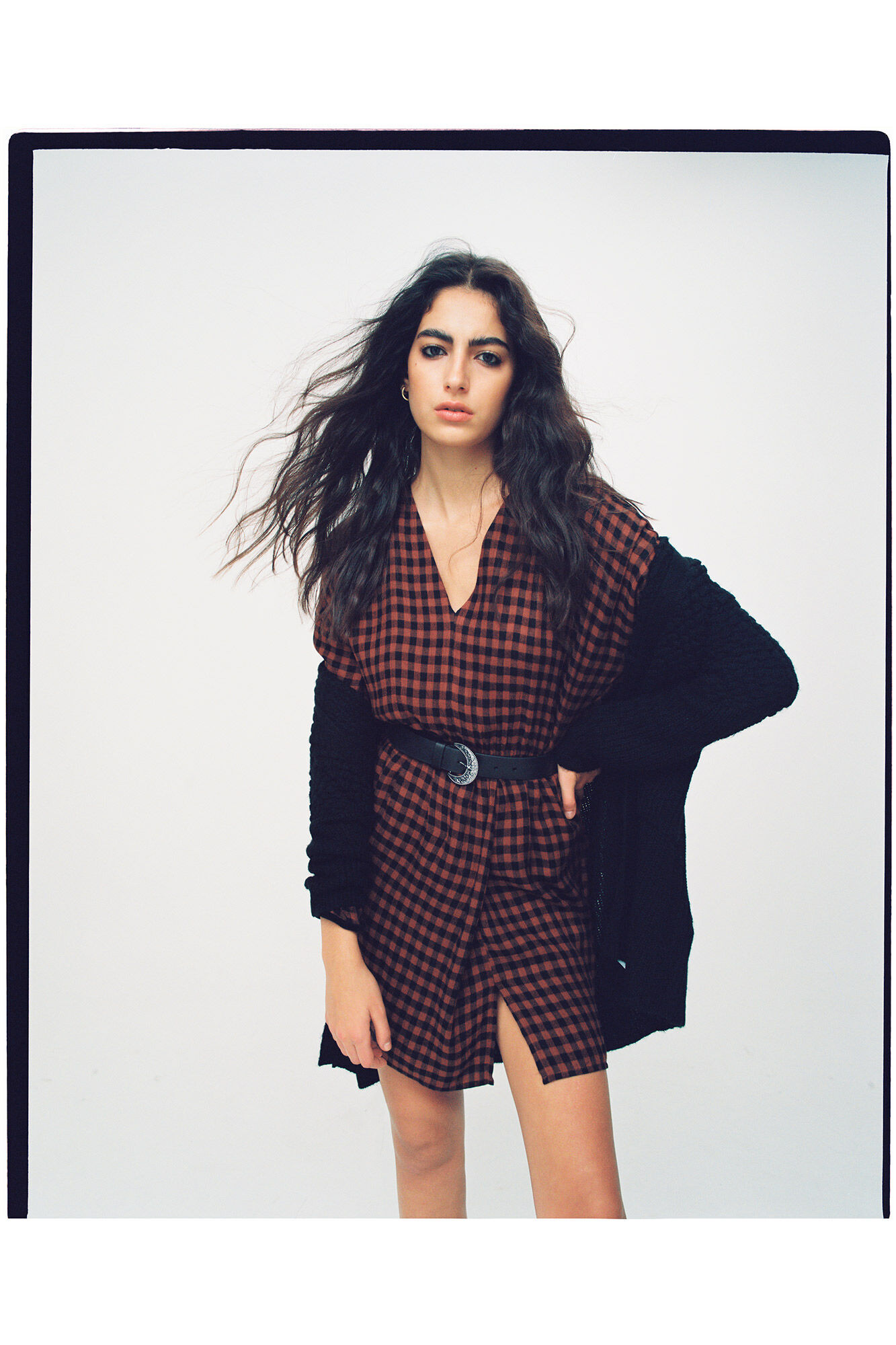 Vestido xadrez - Marrom