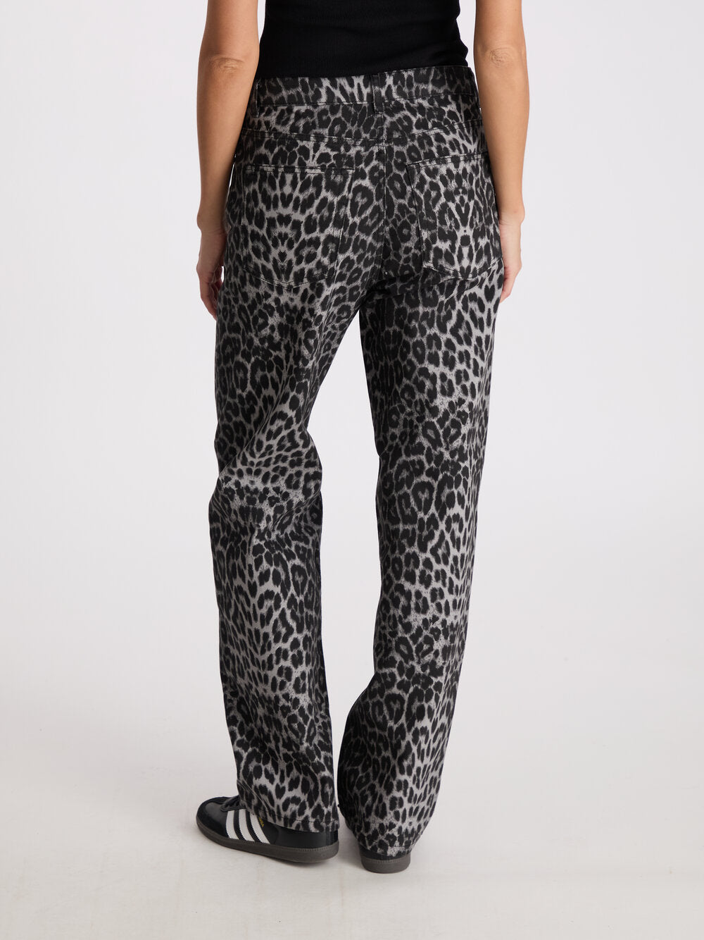 Neo Noir  Simona Leopard bukser - Grey Leopard