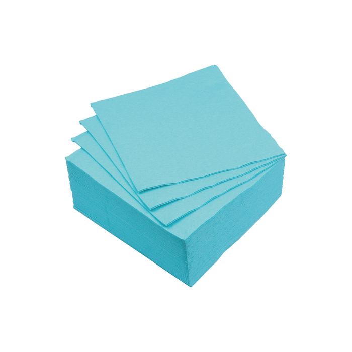 SET 40 SERVIETTES MICRO BLEU 25X25CM