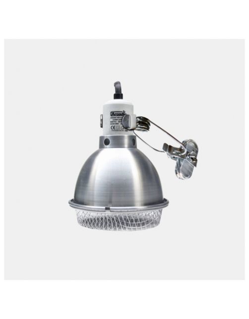 Arcadia Reflector Met Klem En Keramische E27 Fitting - Verwarming - 14 cm Rvs