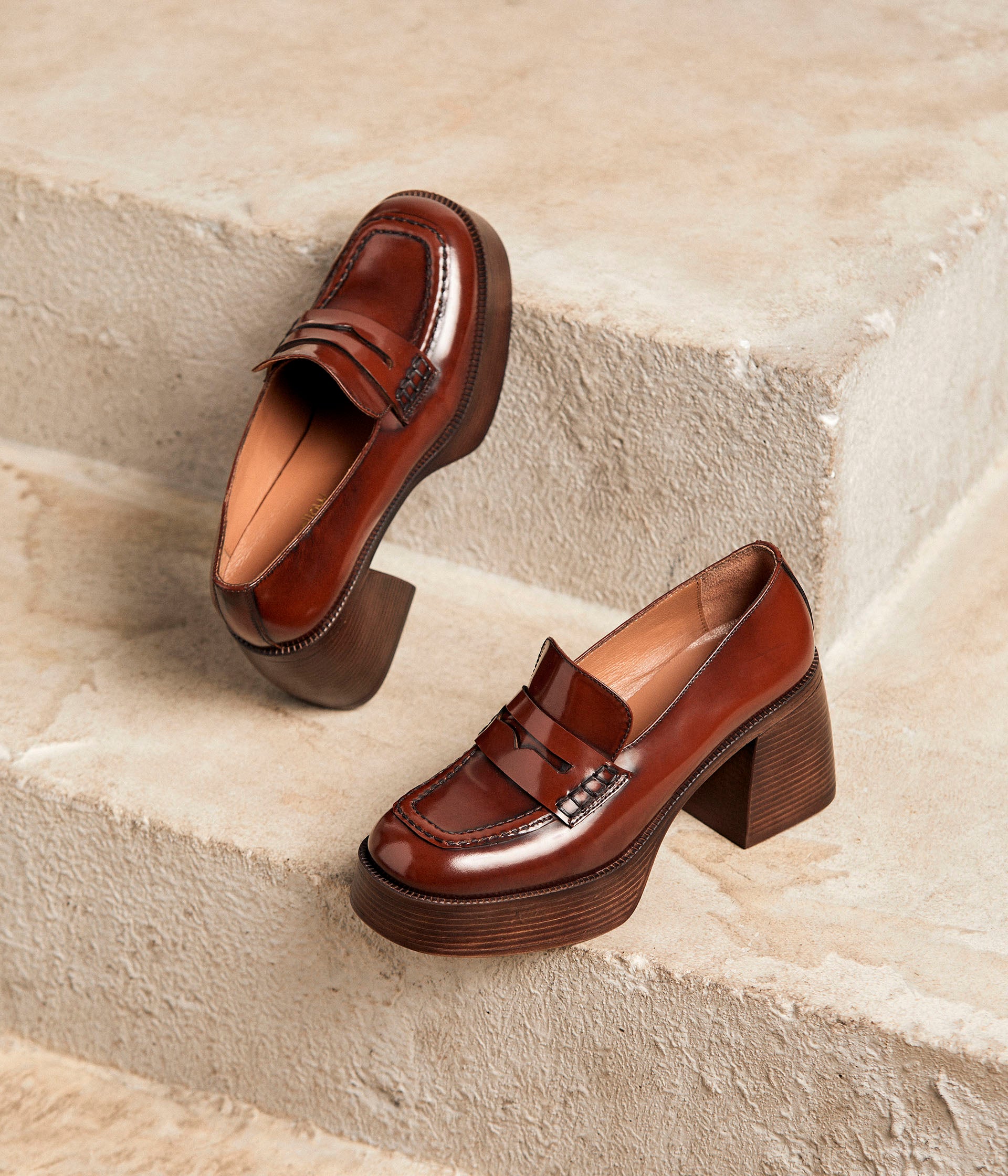 Mocassins marron plateforme Anouch