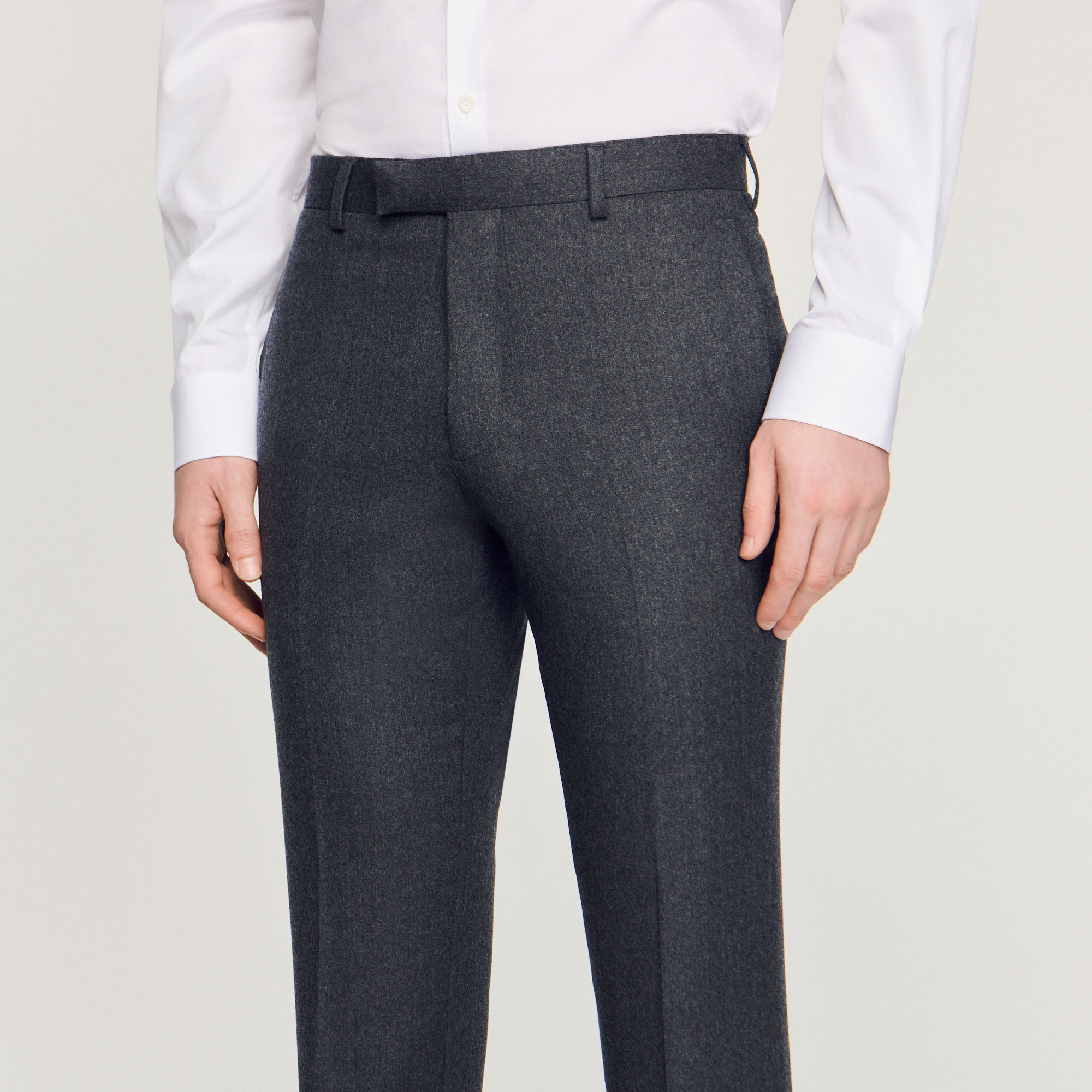 Pantalon de costume en flanelle