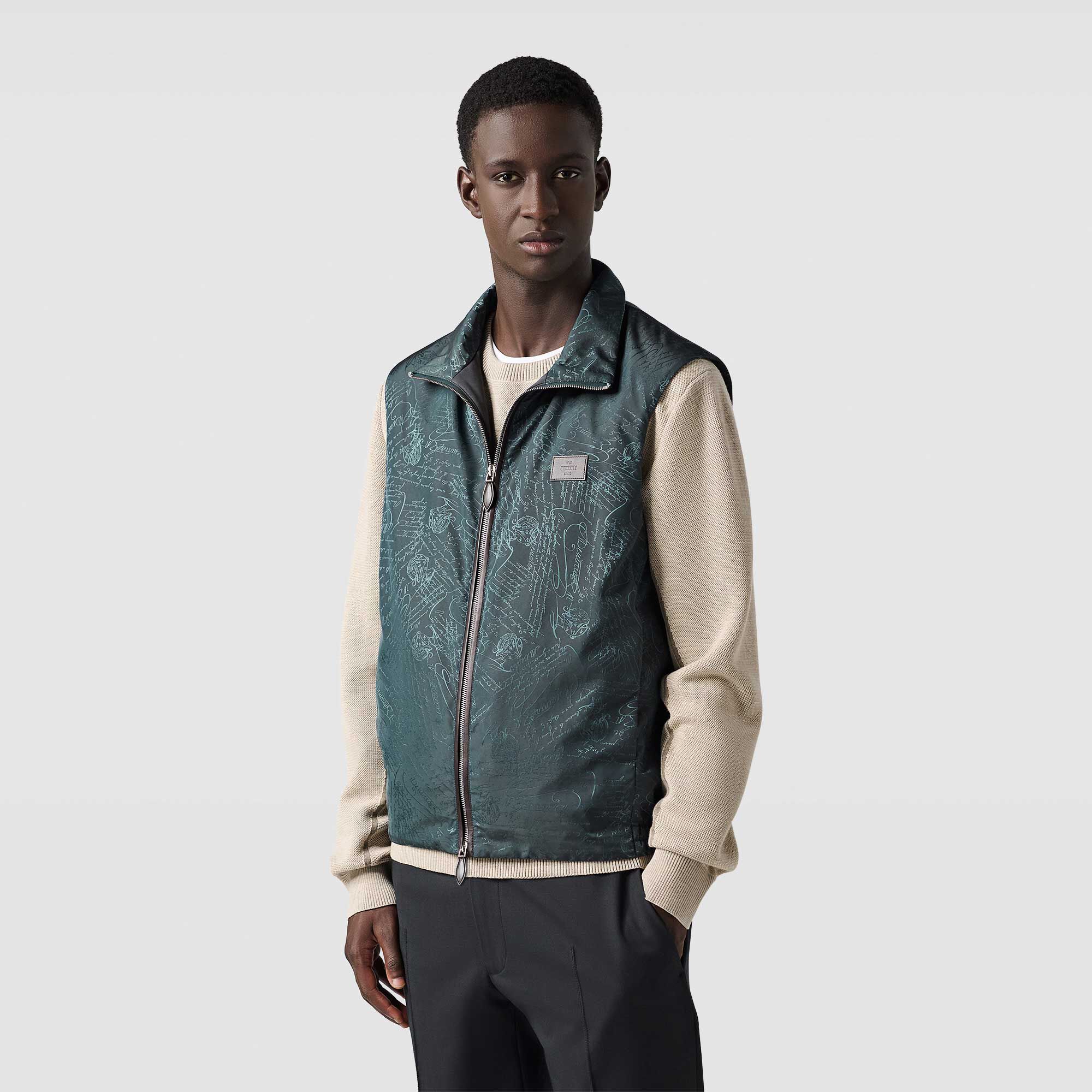 Gilet Sans Manches En Nylon Scritto