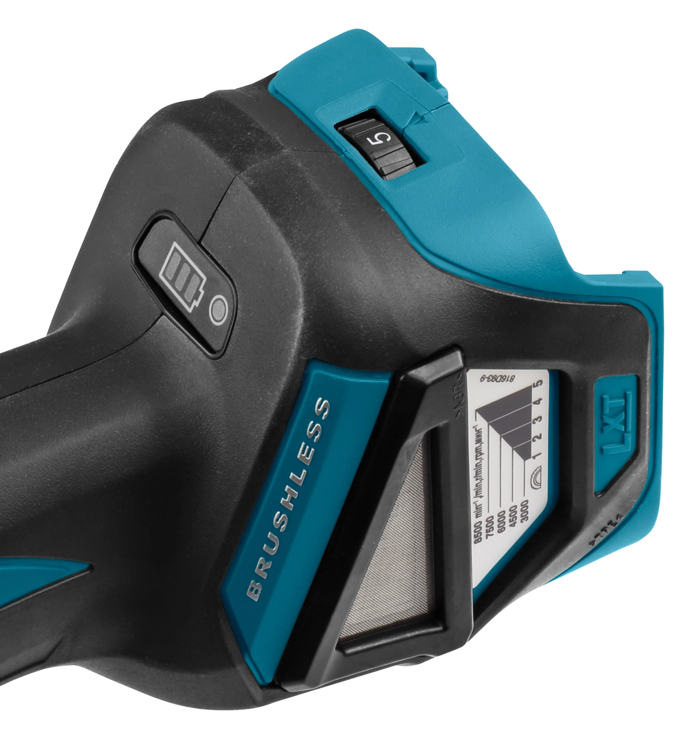 Makita DGA517Z 18V Li-Ion Accu haakse slijper incl. ADT body - 125mm - koolborstelloos