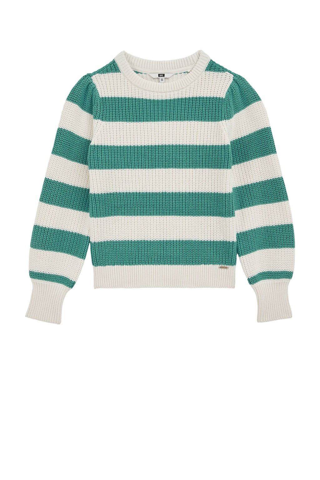 WE Fashion trui groen grof gebreid