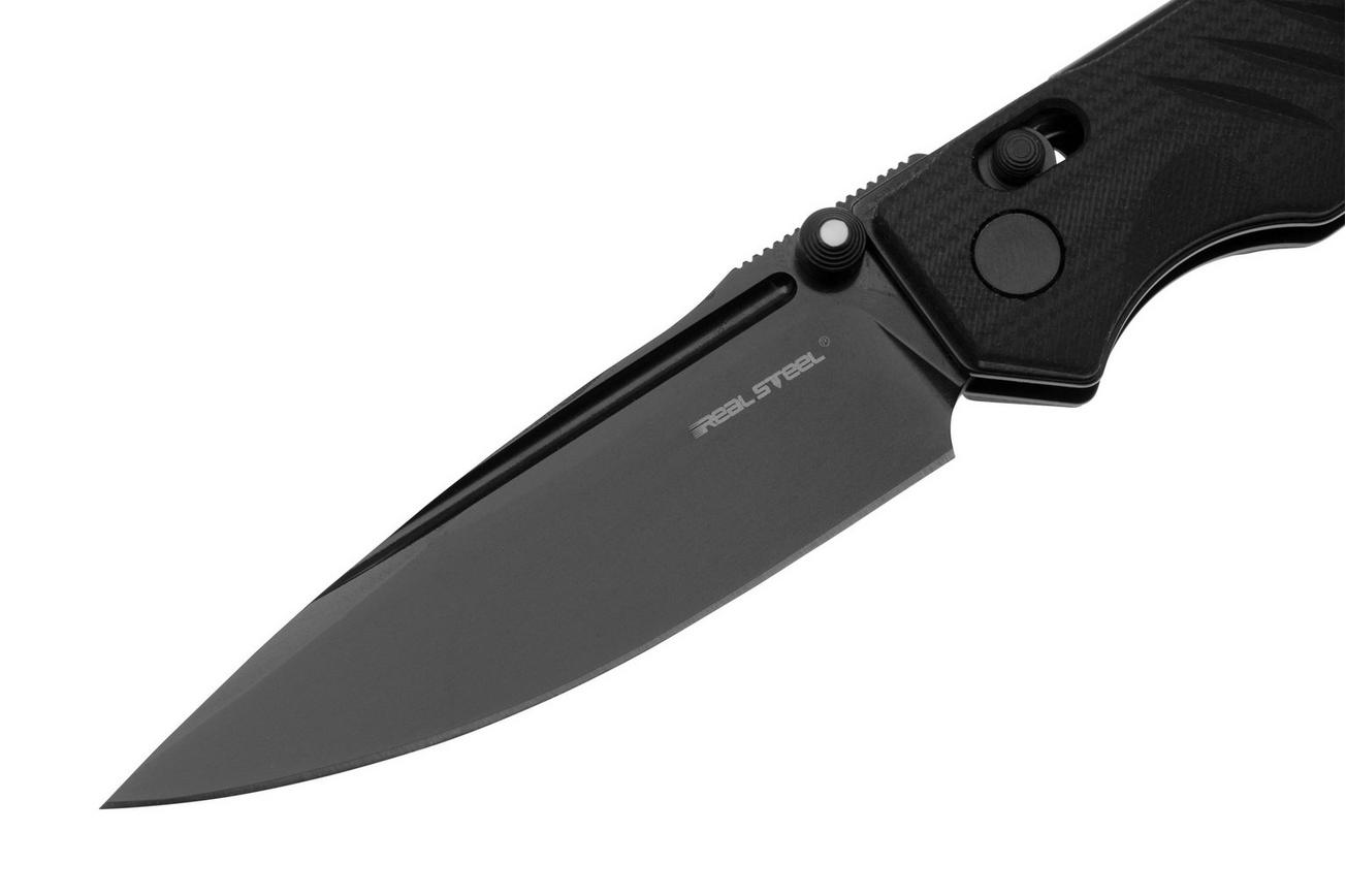 Real Steel Sacra Pro 7714BB PVD Böhler K110, Black G10, zakmes