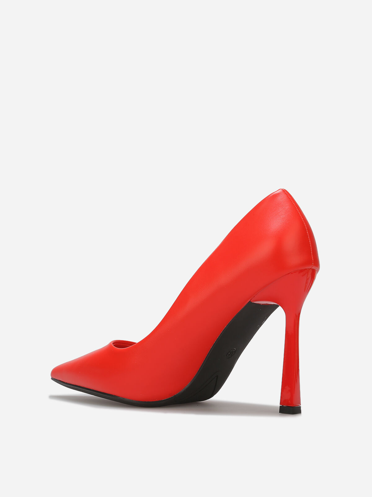 Stilettos pointus à talon verni- Rouge