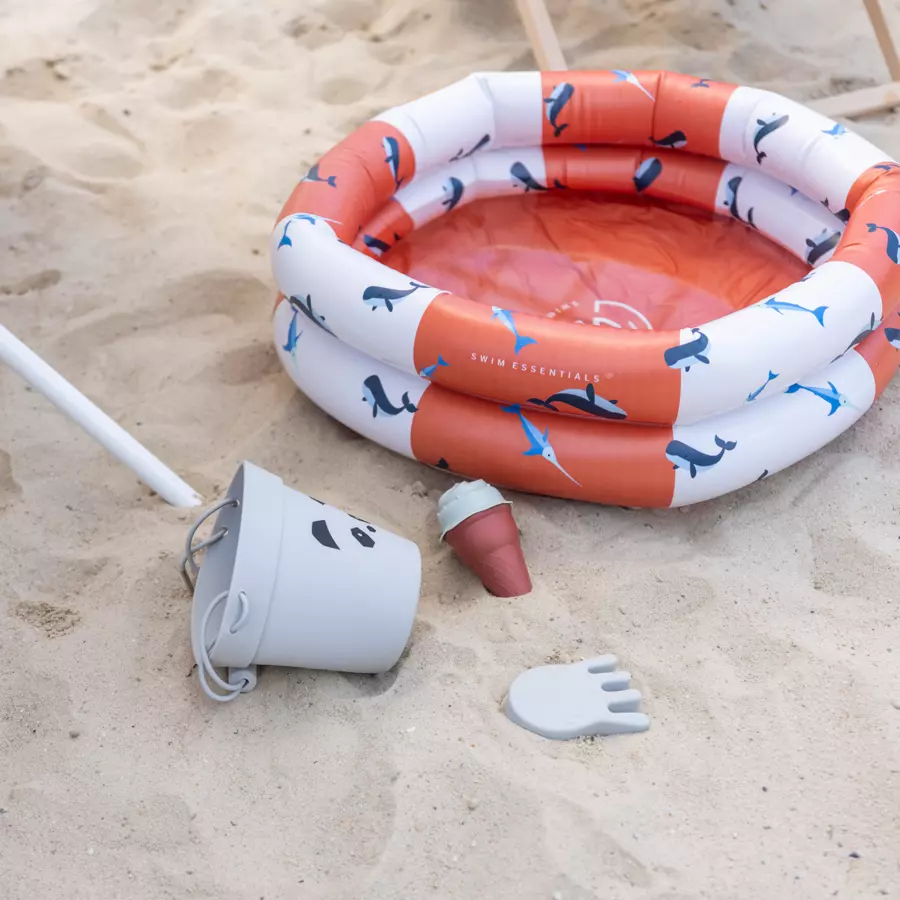 Swim Essentials Aufblasbarer Pool Red-White Whale 60 cm