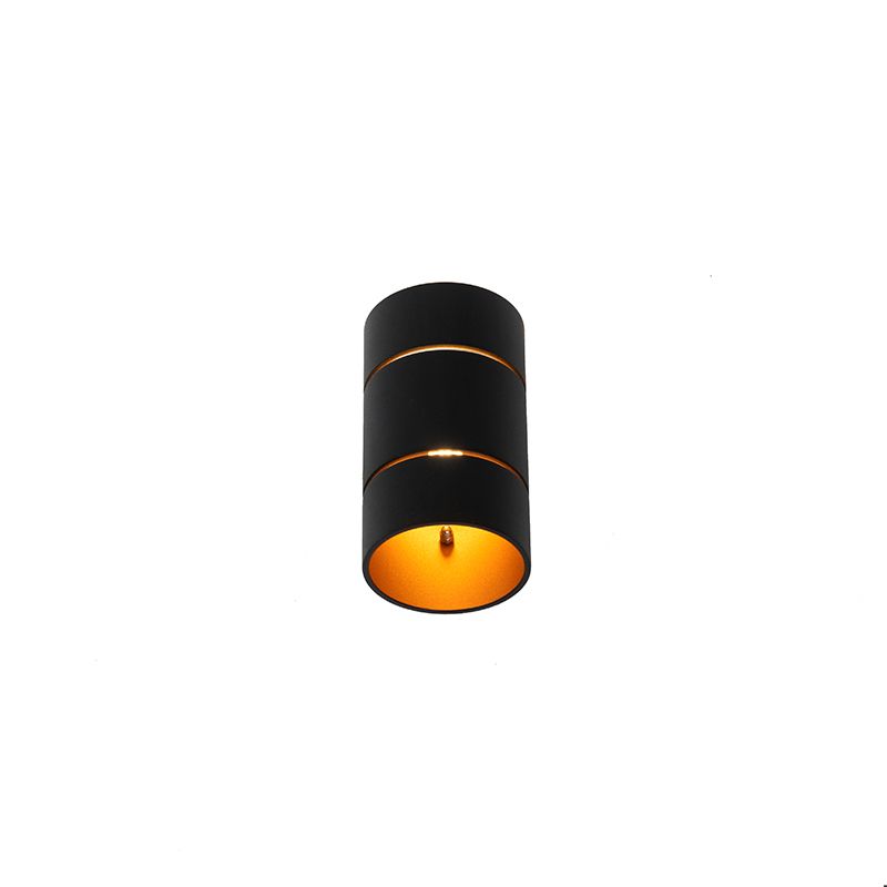 Moderne wandlamp zwart met gouden binnenkant - Ria
