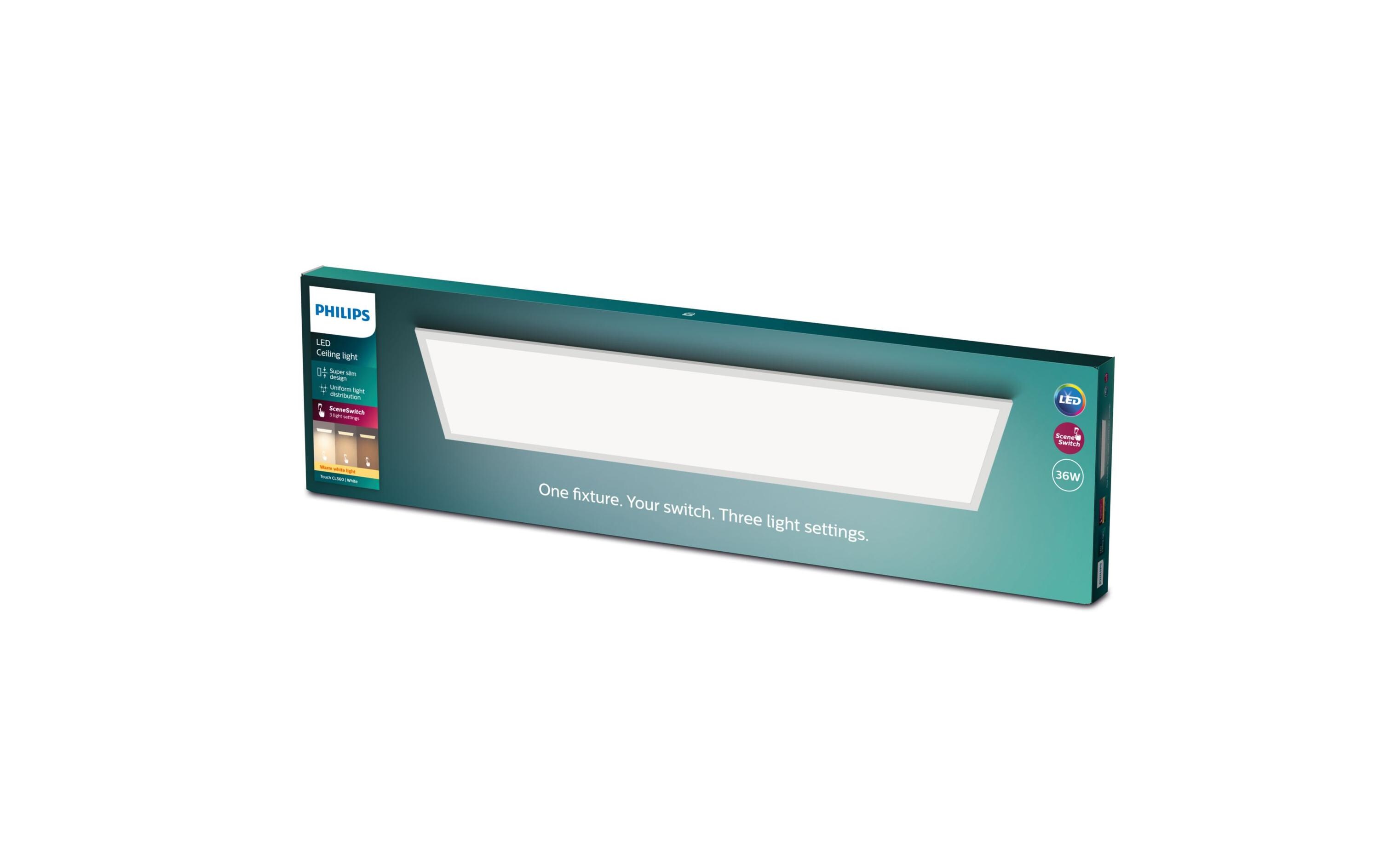 Deckenleuchte Touch SceneSwitch 36 W, 2700 K, WeissRechteckige LED-Leuchte mit Lichtanpassung