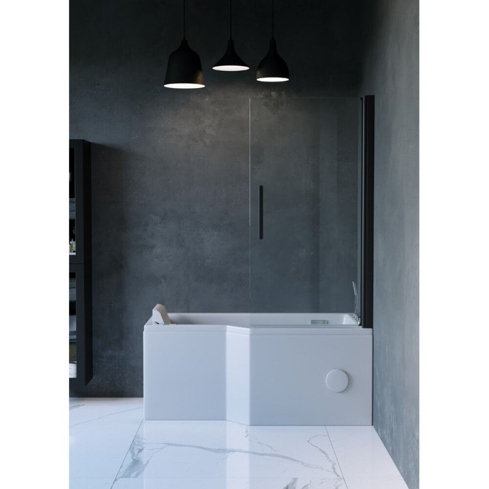 BADEKARSVEGG CAMARGUE SKÄRGÅRD SVART KLARGLASS 80X150CM