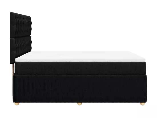 Sommier à lattes de lit avec matelas Noir 160x200 cm Tissu