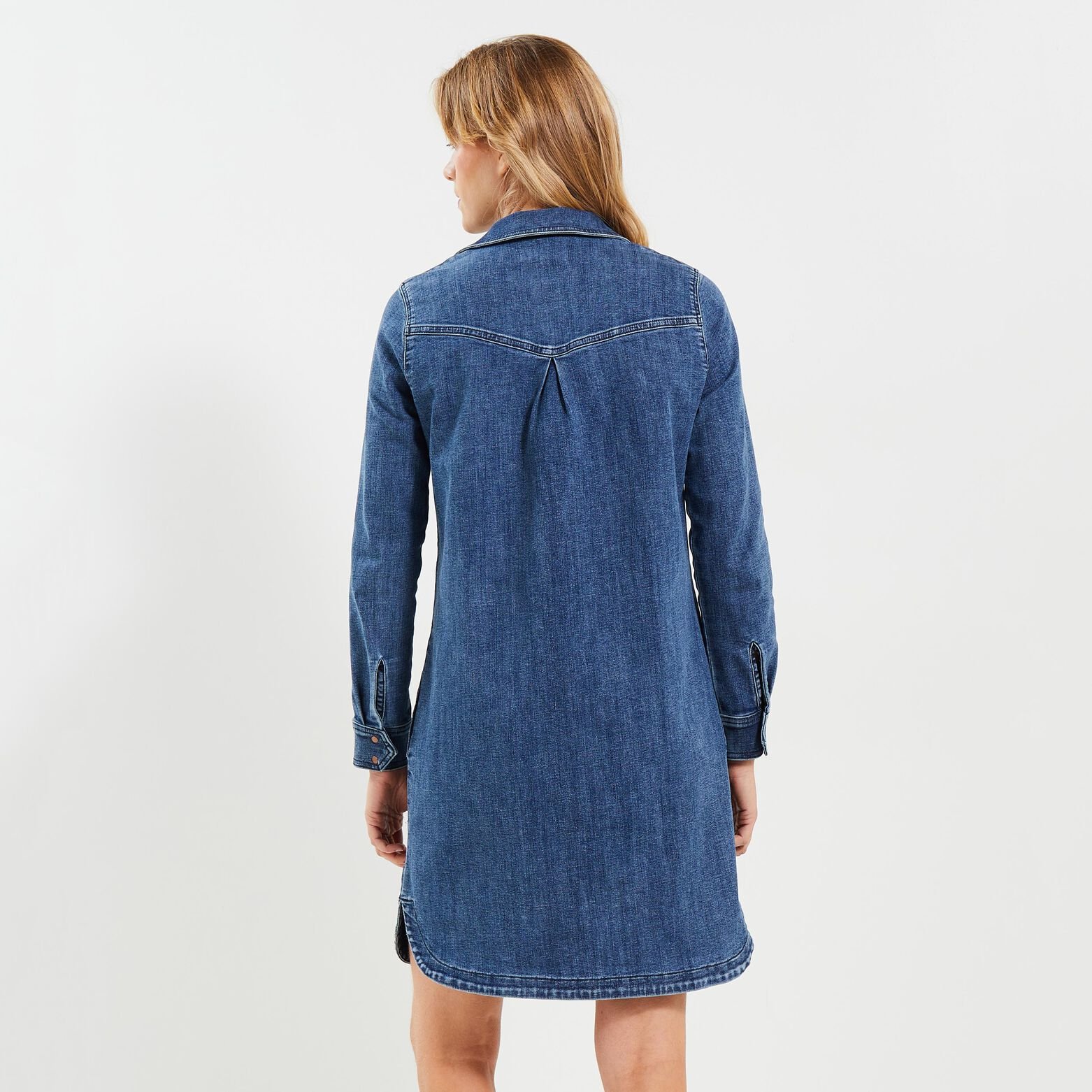 Robe chemise denim femme