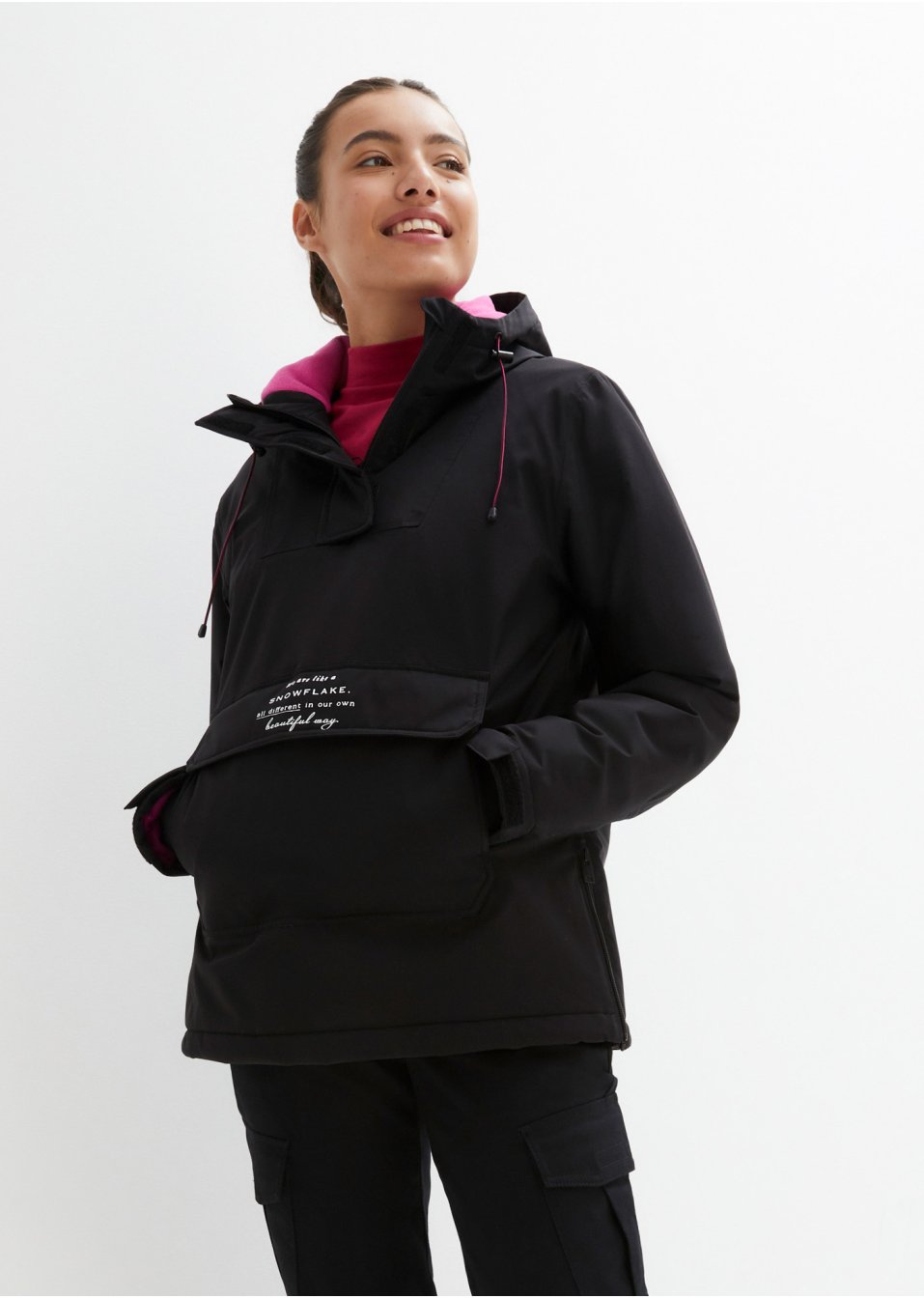 Veste de ski fonctionnelle à enfiler avec doublure polaire, oversized
