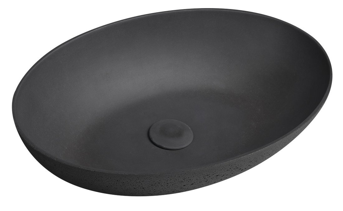 Sapho Formigo betonnen waskom 60x14.5x40.5cm antraciet