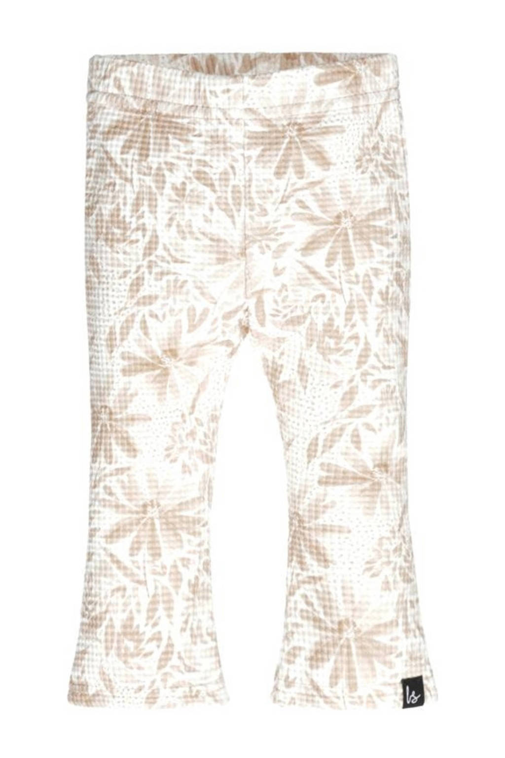 Babystyling gebloemde flared broek wit/beige