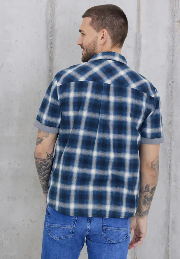 Hemd mit Karomuster - indigo blue