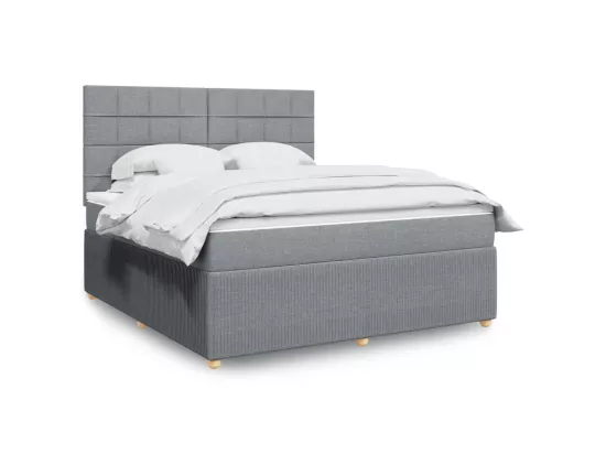 Sommier à lattes de lit avec matelas Gris clair 180x200cm Tissu