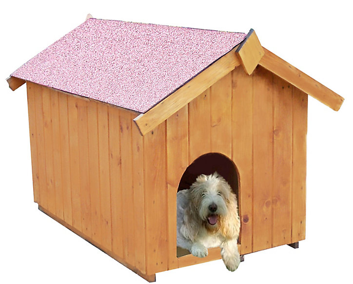 Niche pour petit chien 0,77m² en bois avec toit bitumé et plancher Habrita