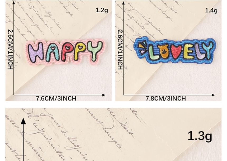 Embroidery Kingdom - Geborduurde applicatie met letters (verschillende ontwerpen)