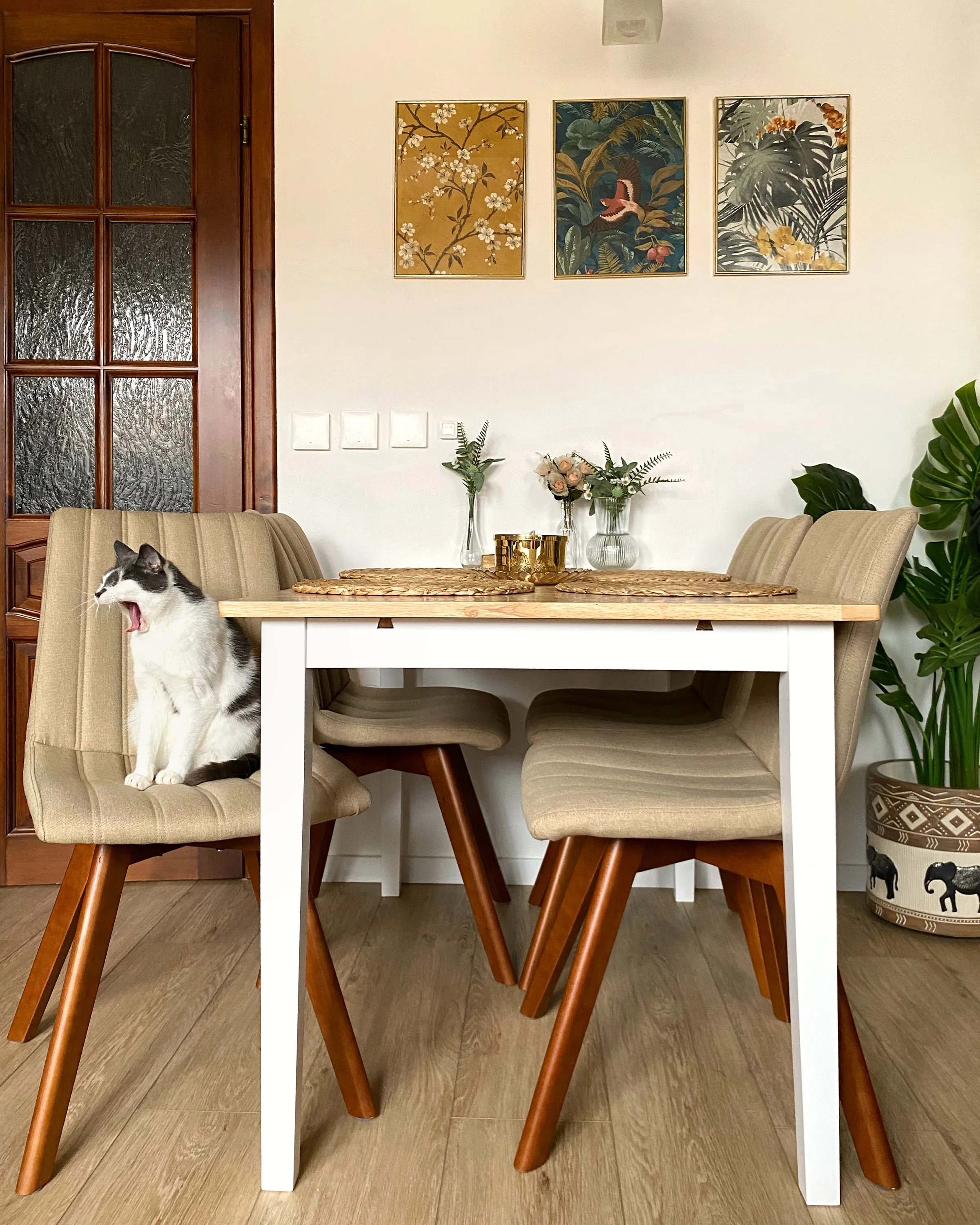 Set van 2 eetkamerstoelen CALGARY Zandbeige