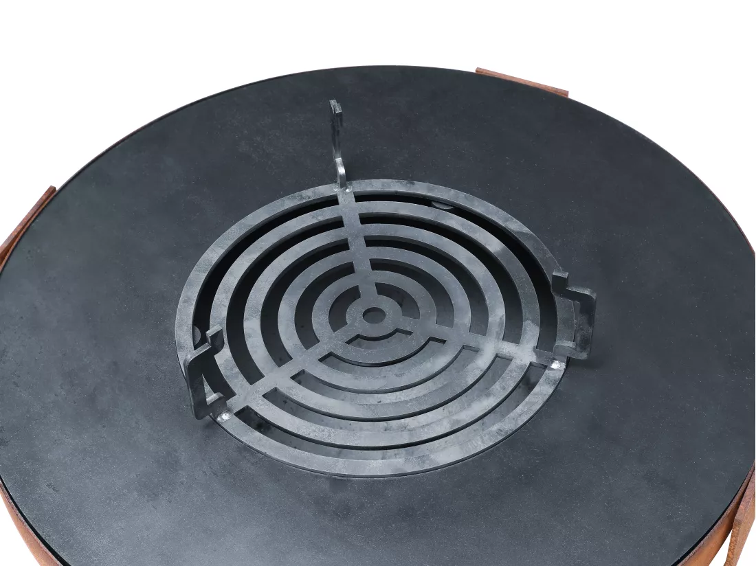 Barbecue plancha brasero 3 en 1 en acier Corten - L70 x H80 x P70 cm - GREZIO