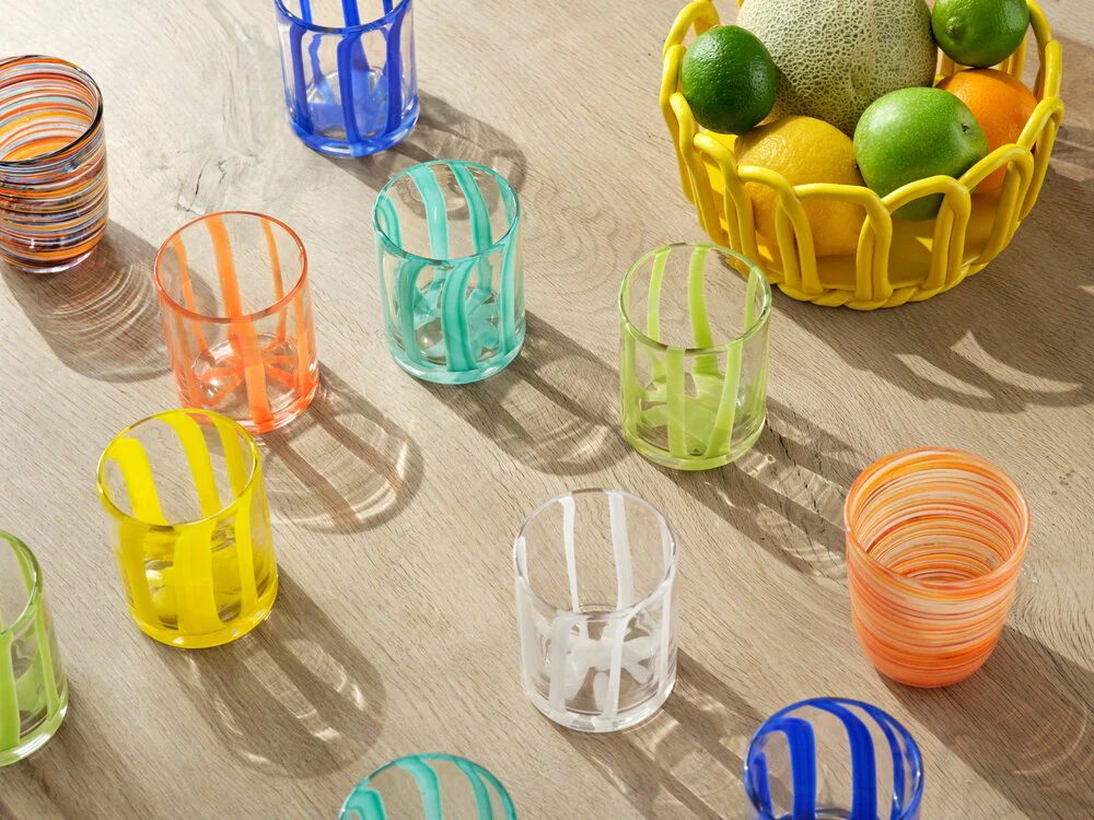 Bahne Interior  Tumbler glas med striber - grøn