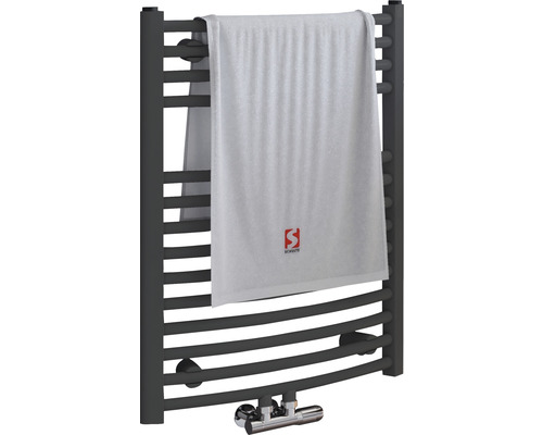 SCHULTE Europa badkamerradiator 695 x 500 mm antraciet mat met middenaansluiting