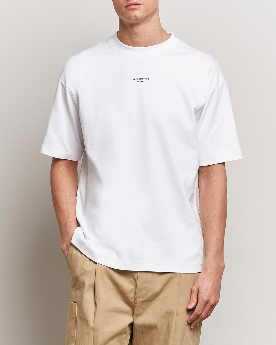 Drôle de Monsieur Classic Slogan T-Shirt Optic White