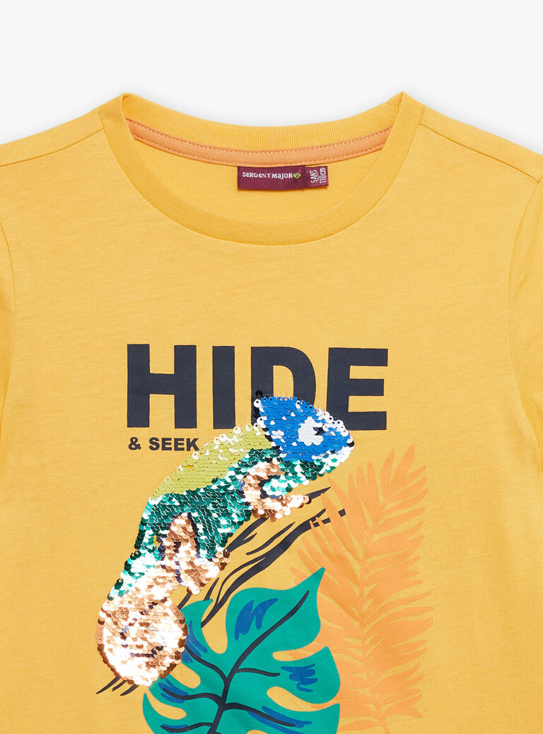 T-shirt jaune à manches courtes