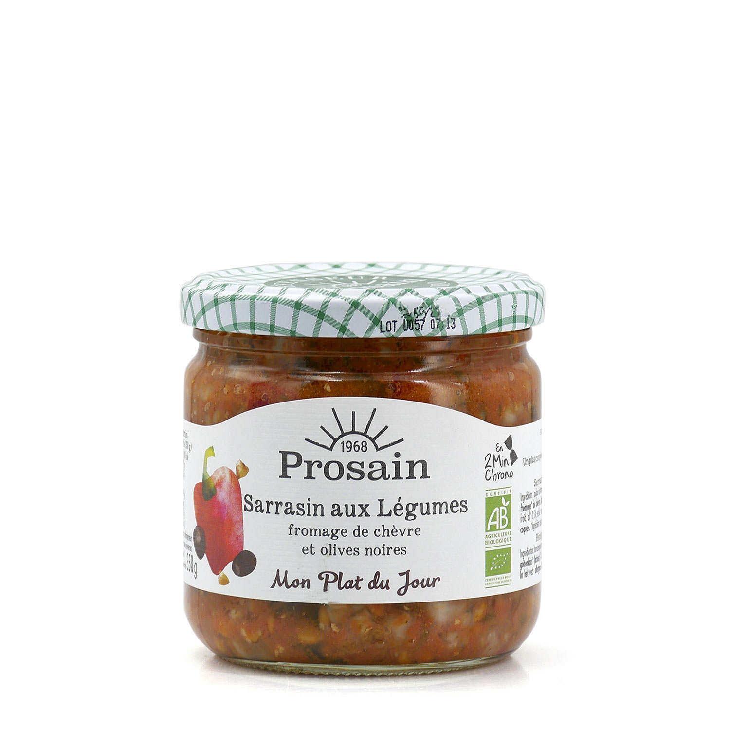 Sarrasin aux légumes, fromage de chèvre et olives noires - plat prêt à réchauffer bio