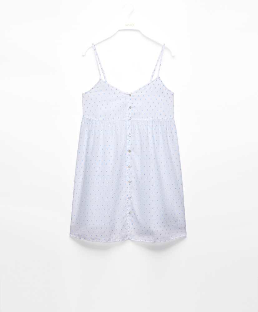 Camisola curta, 100% algodão plumeti