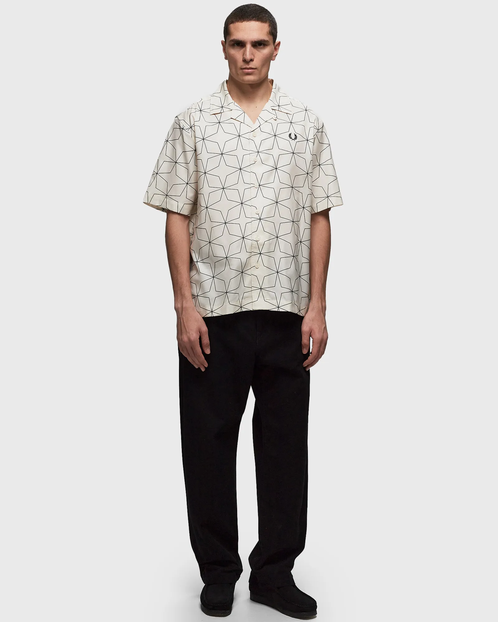 Fred Perry Geometric Print Revere Collar