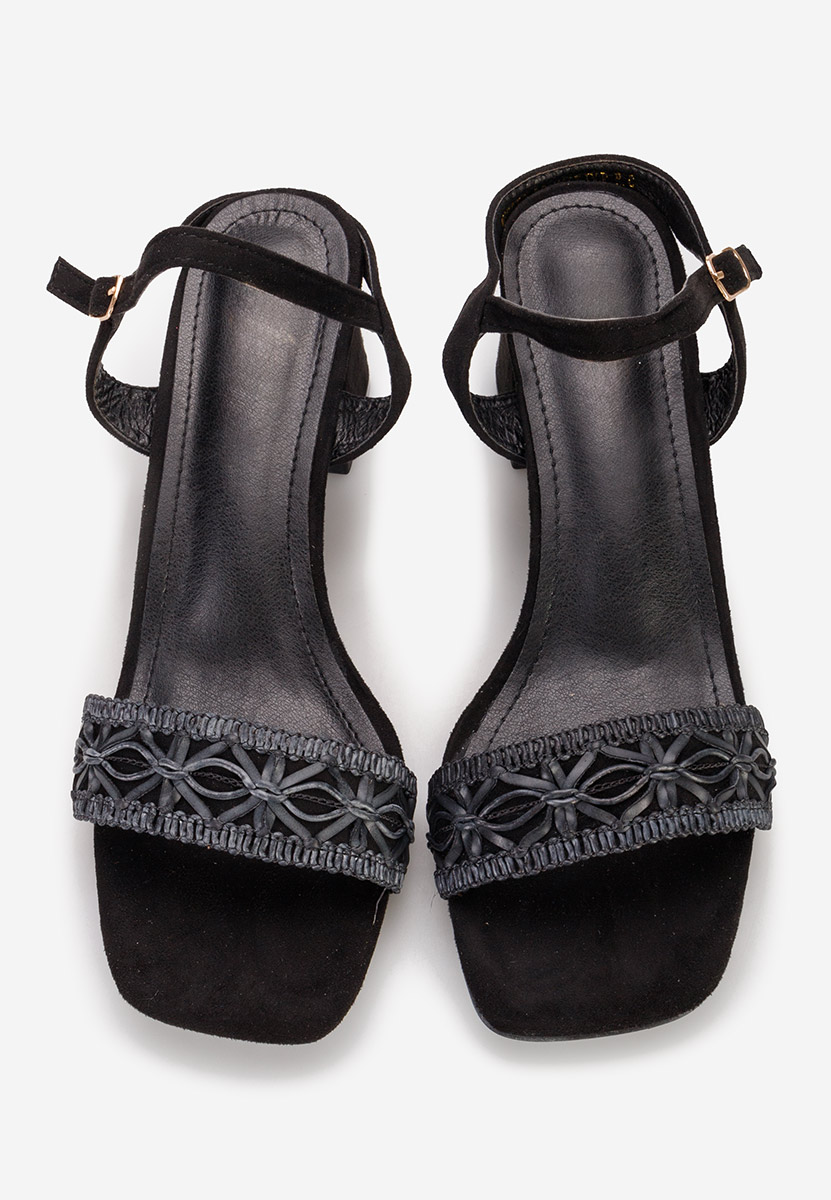 Sandales à talon épais noires Cornelia
