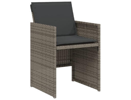 VIDAXL - Ensemble table et chaises Ensemble de bistro 3 pcs avec coussins gris résine tressée