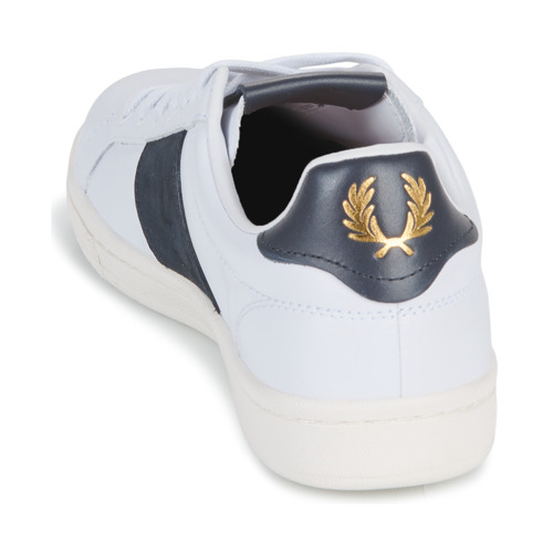Fred Perry - B721 LEATHER BRANDED - Blanc / Marine